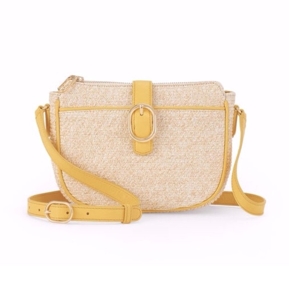 Talbots Handbags - Talbots Straw Crossbody With Leather Trim Yellow Summertime Purse NWT